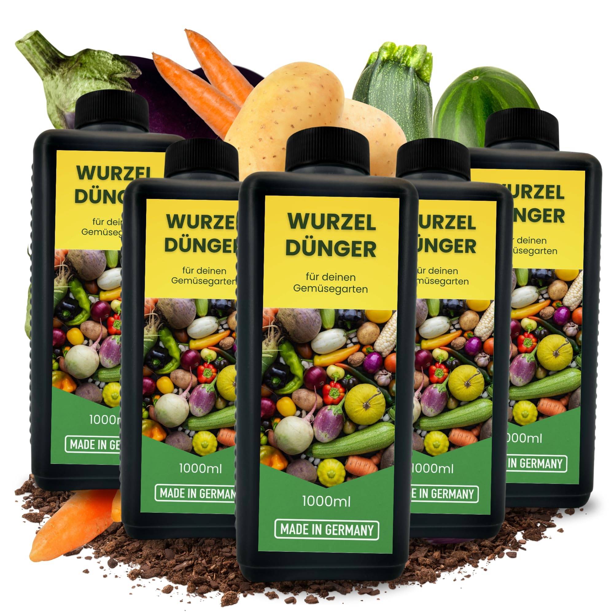 5L Wurzel Dünger Konzentrat für Kartoffeln Möhren Lauch Gurken Tomaten Gemüse Universal Flüssigdünger Karotten Salat 5000ml Gemüsedünger Pflan