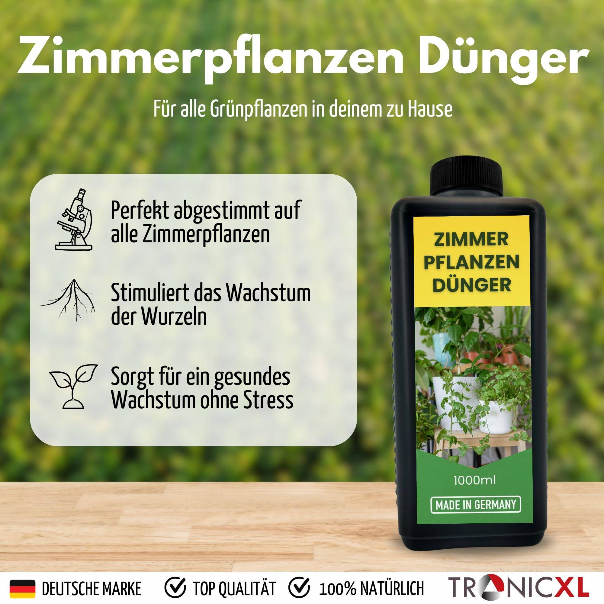 1L Zimmerpflanzendünger + 20 Liter Erde Universal Grünpflanzen Dünger flüssig 1000ml Flüssigdünger Zimmerpflanzen dünger Grünpflanzendünger W