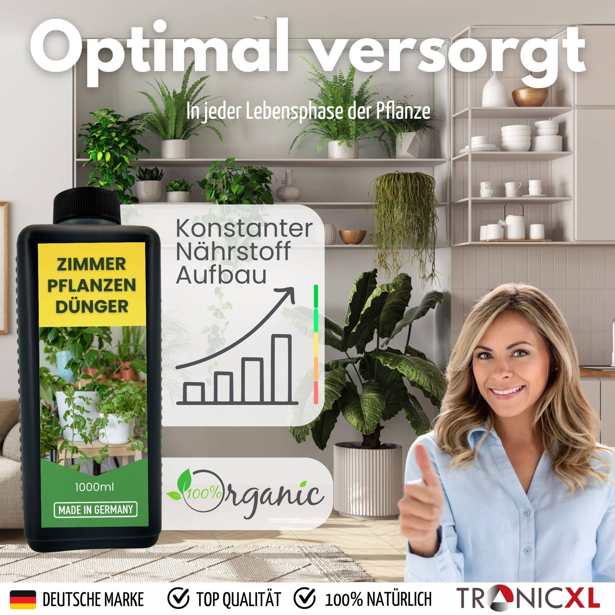 2L Zimmerpflanzendünger + 40 Liter Erde Universal Grünpflanzen Dünger flüssig 1000ml Flüssigdünger Zimmerpflanzen dünger Grünpflanzendünger W