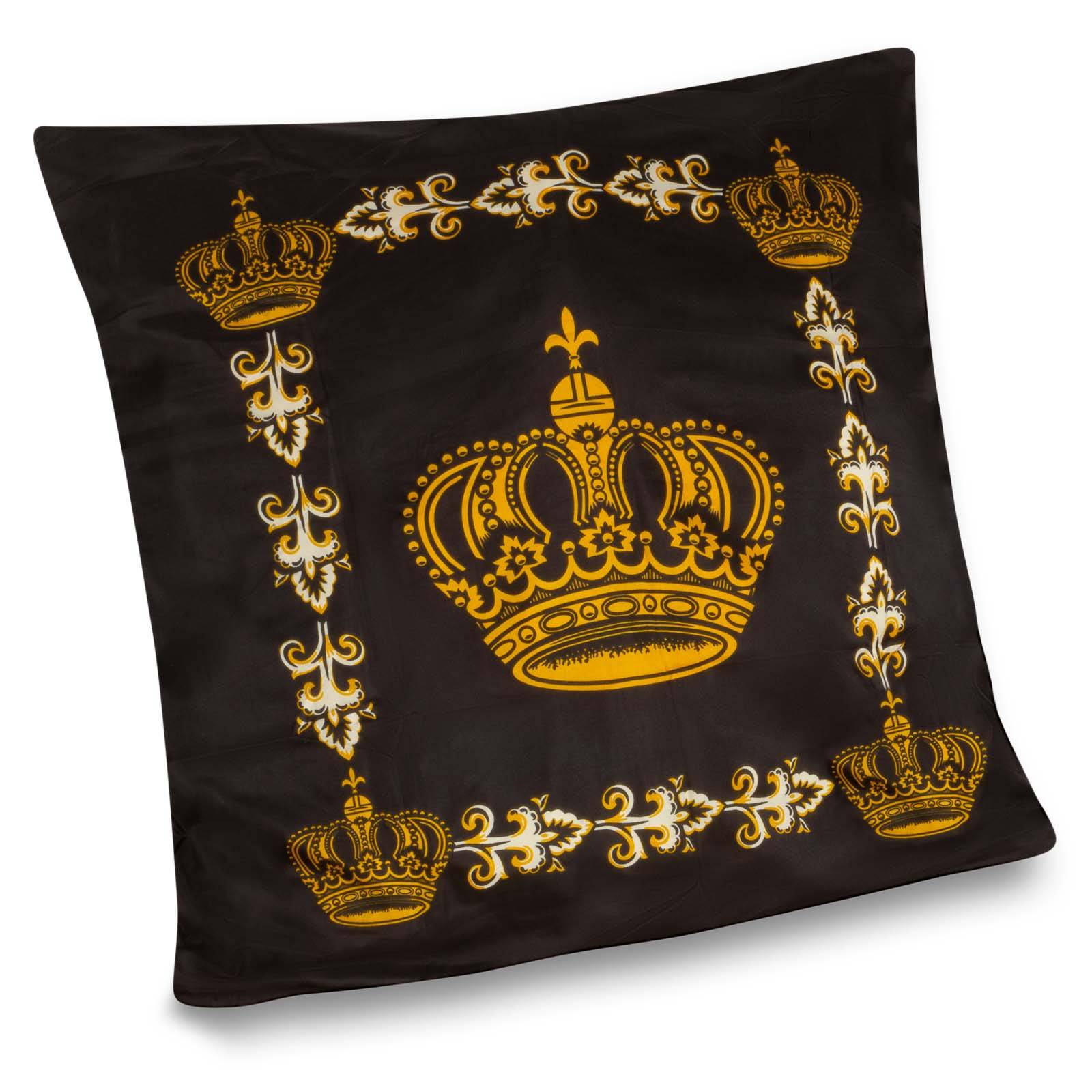 Microfaser Bettwäsche Set 2-tlg 135x200 + 80x80cm Kissen Dessin Krone gold