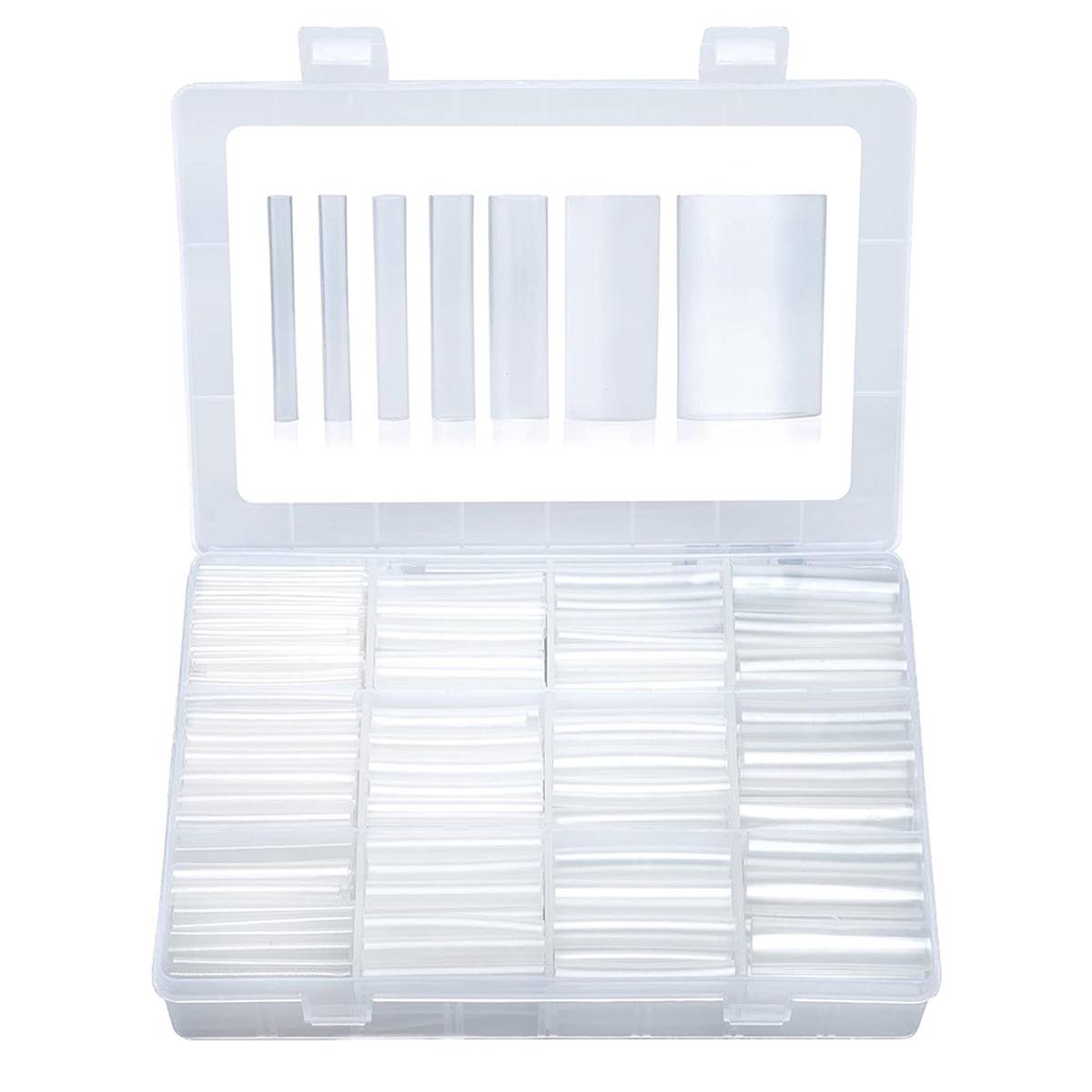 Schrumpfschlauch Sortiment Transparent 3:1 Ratio mit Kleber Doppelwandig 275 Stück 45mm Länge Verschiedene Durchmesser