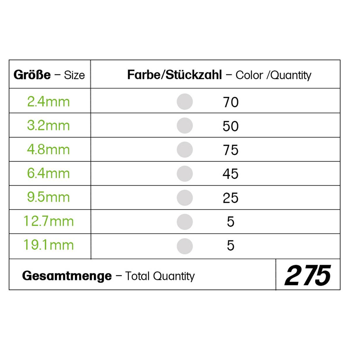 Schrumpfschlauch Sortiment Transparent 3:1 Ratio mit Kleber Doppelwandig 275 Stück 45mm Länge Verschiedene Durchmesser