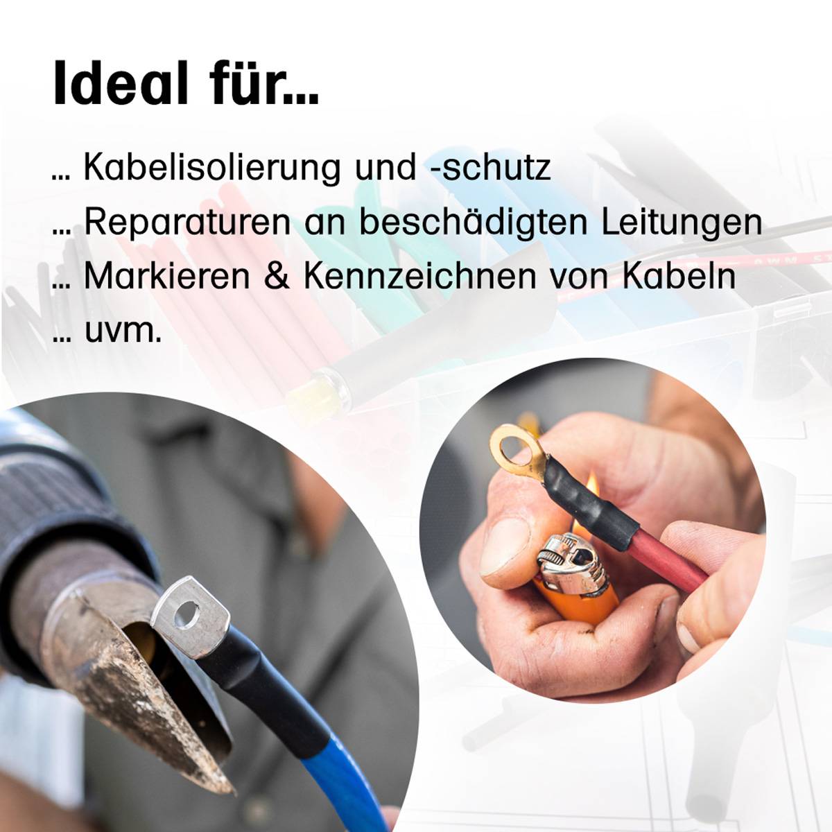 Schrumpfschlauch Sortiment Transparent 3:1 Ratio mit Kleber Doppelwandig 275 Stück 45mm Länge Verschiedene Durchmesser