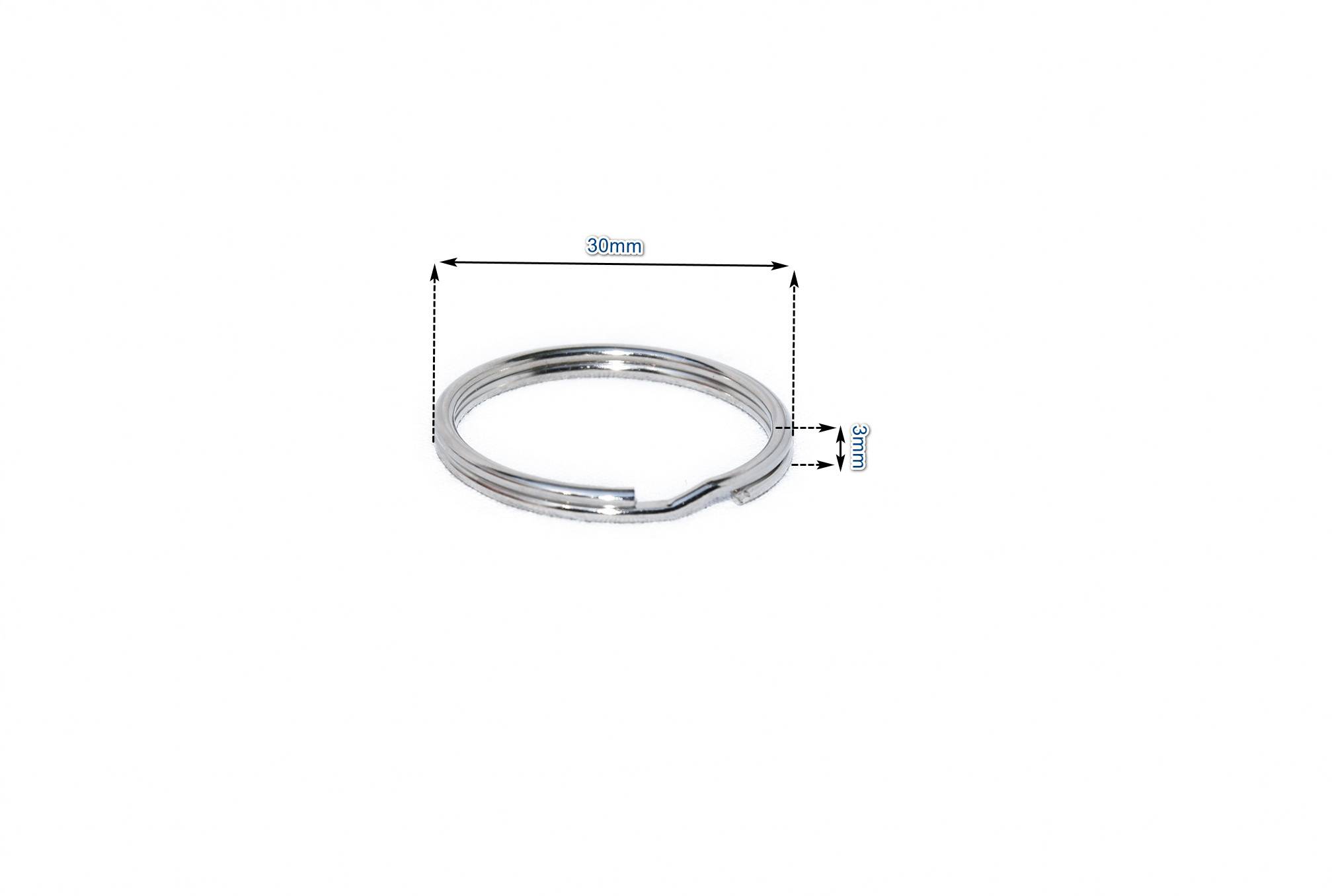 Schlüsselring 100er Set aus gehärtetem Stahl sichere Schlüssel kraftvoll 30mm