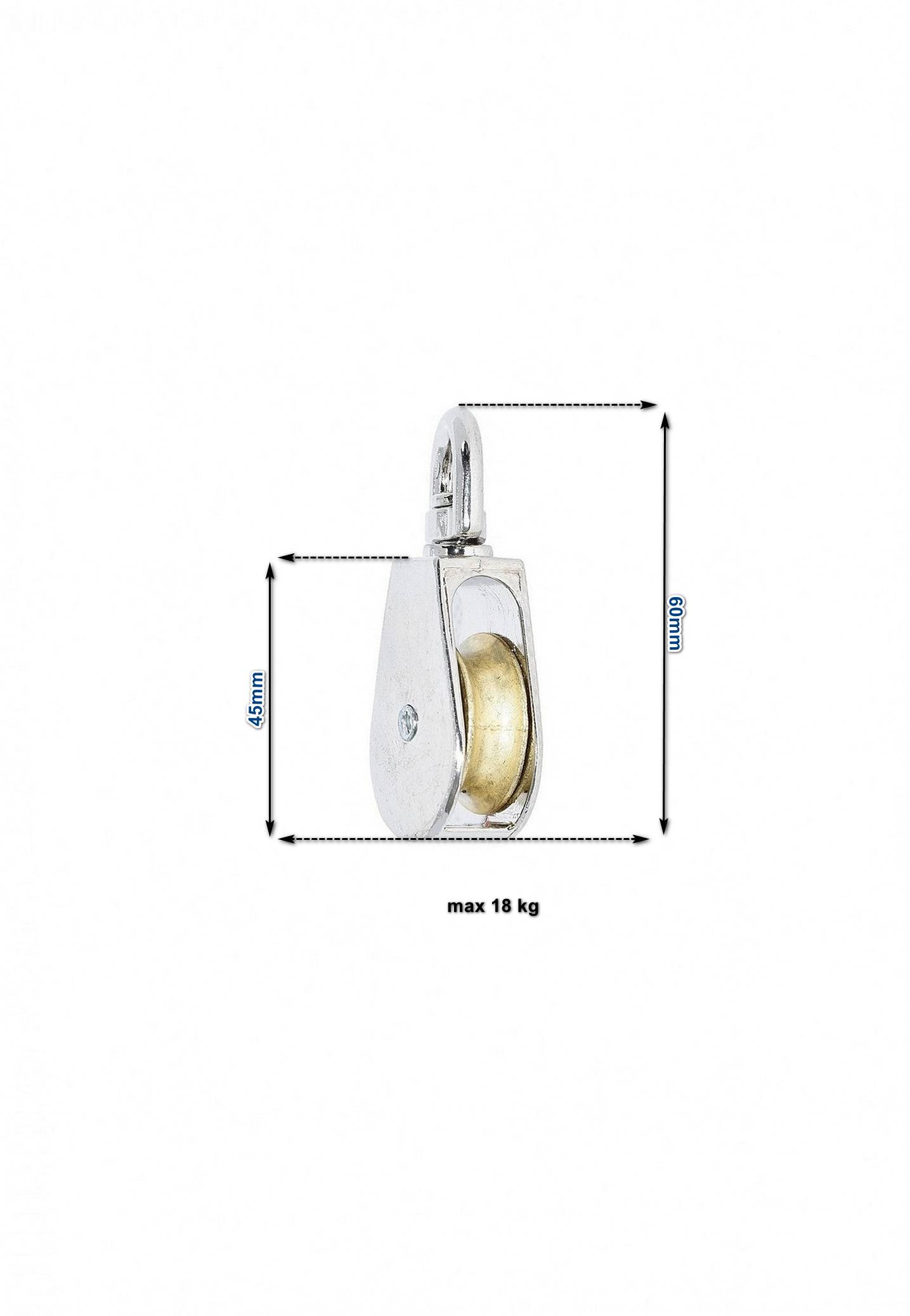 Umlenkrolle Blockseilrolle Seilzug Flaschenzug Edelstahl V2A 25mm verzinkt 18kg