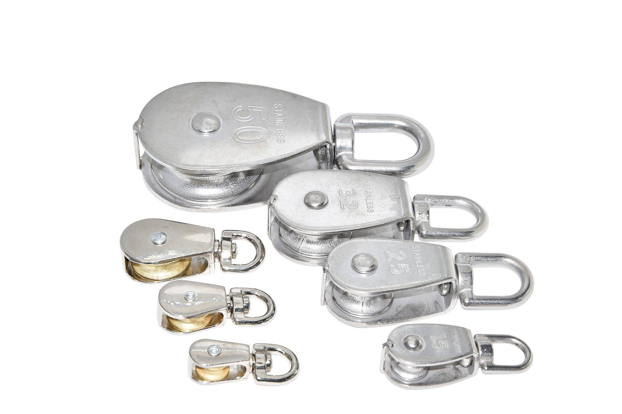 Umlenkrolle Blockseilrolle Seilzug Flaschenzug Edelstahl V2A 19mm verzinkt 12kg