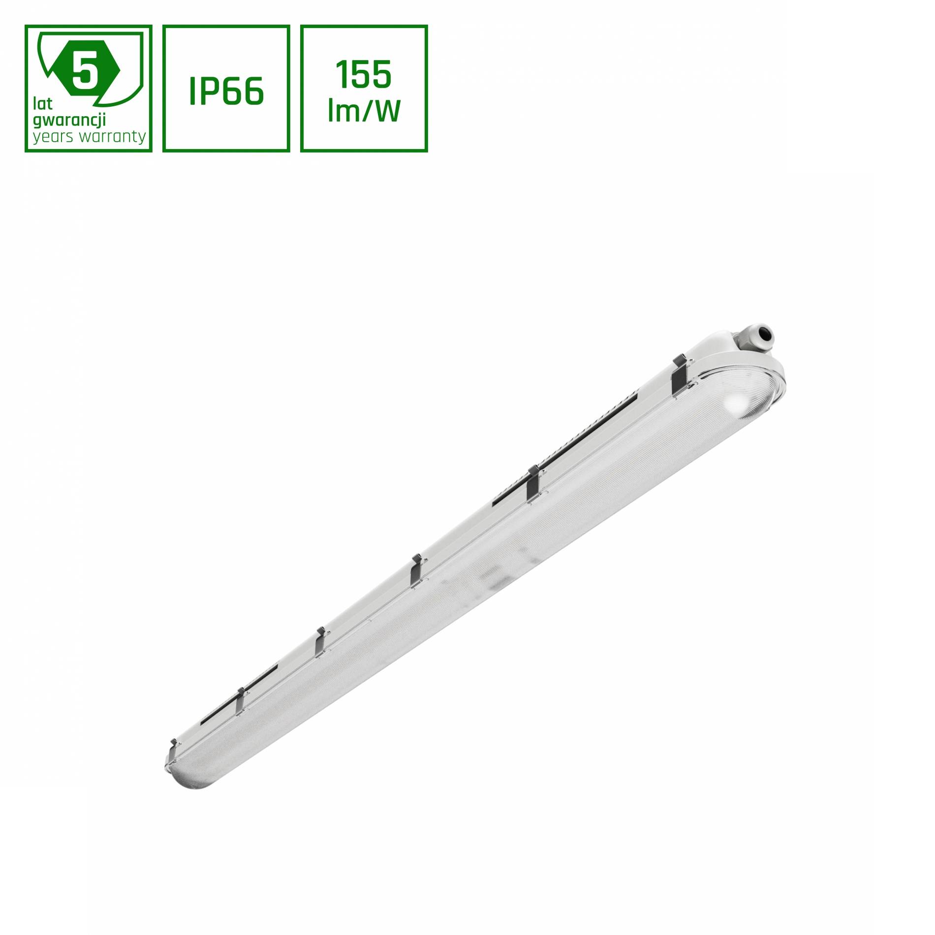 Spectrum LED LIMEA GIGANT PRO 20-40W 120cm Feuchtraumleuchte 6200lm Wannenleuchte IP66 grau IK10 Neutralweiß 4000K