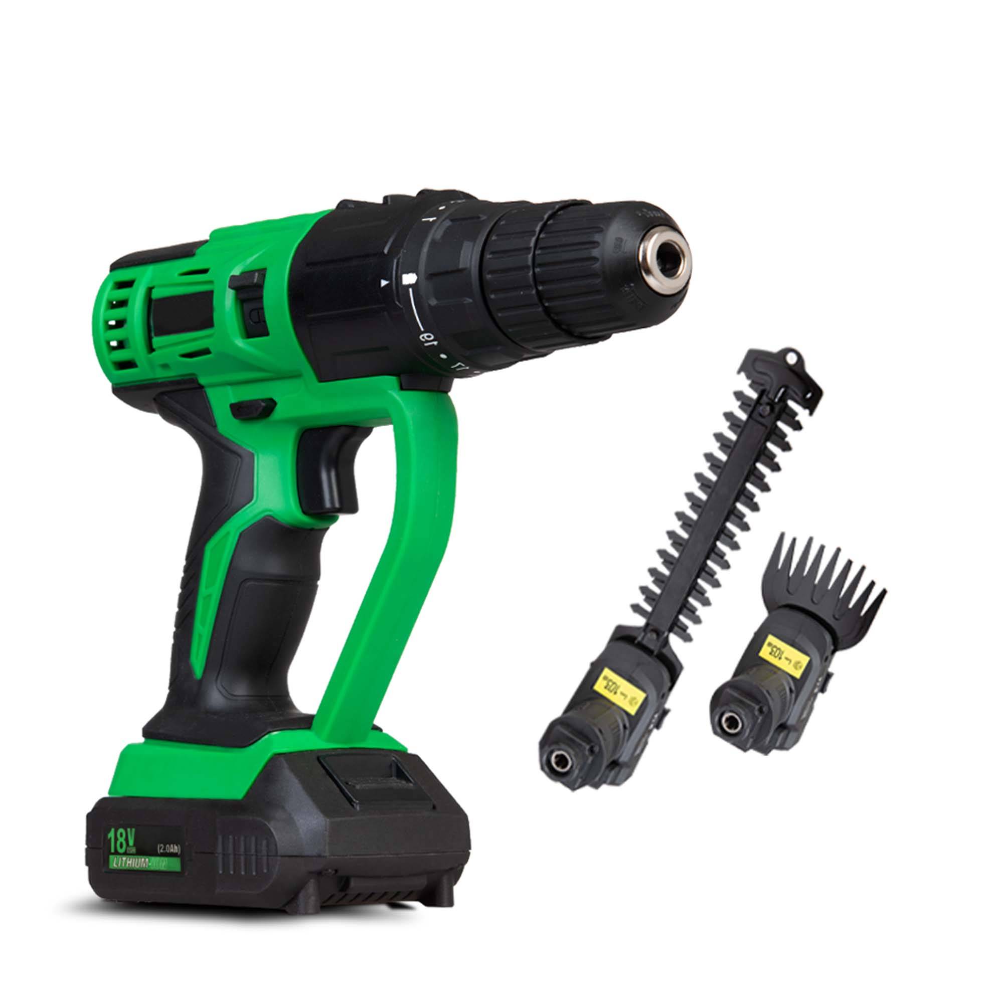 Hammersmith MultiTool mit Heckentrimmeraufsatz - Akku Multifunktions-Werkzeug - 18V Oszillationswerkzeug zum Bohren, Schrauben, Schneiden, Schleifen