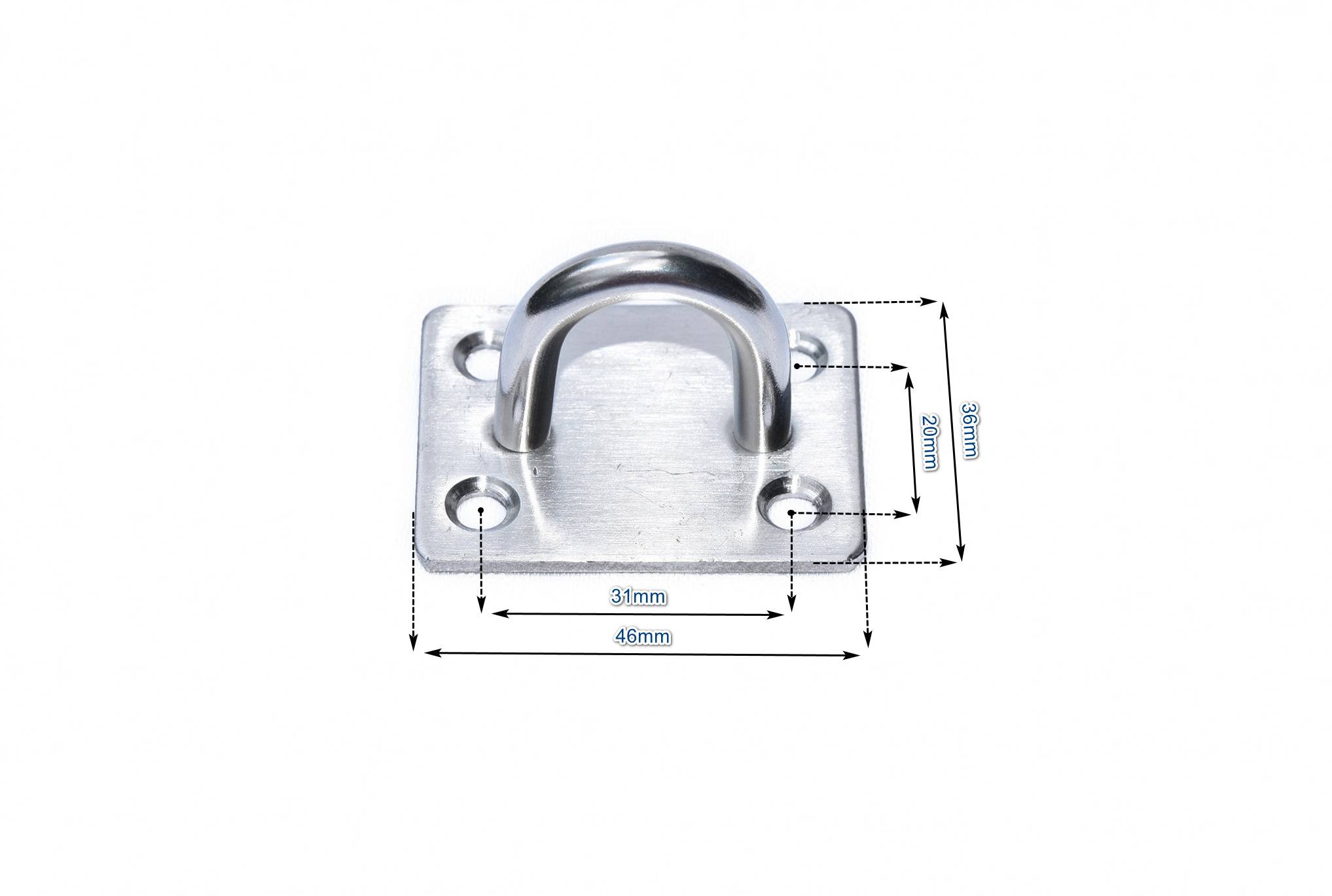 Wandöse Befestigungsöse Wandhaken Befestigungshaken Edelstah 46x36mm V2A