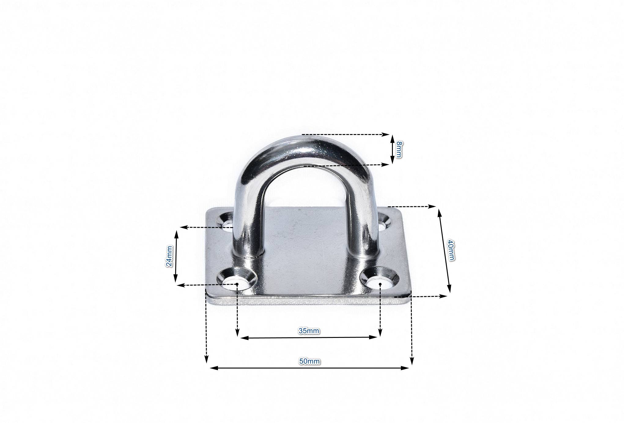 Wandöse Befestigungsöse Wandhaken Befestigungshaken Edelstah 50x40mm V4A