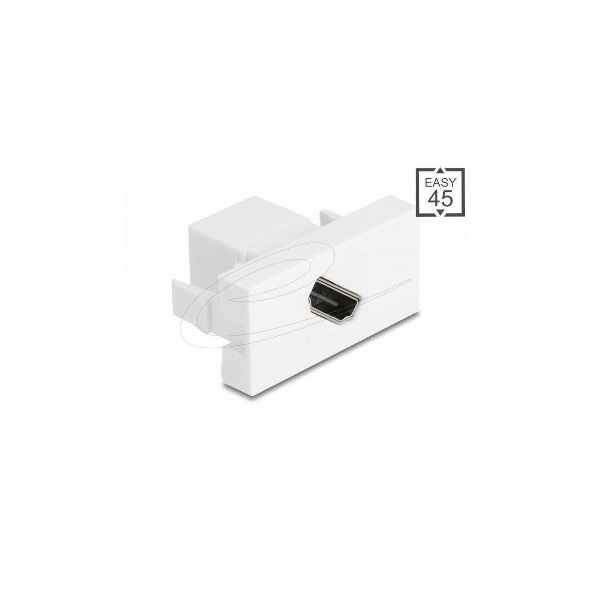 Delock Easy 45 Modul HDMI Buchse zu Buchse diagonal 8K 60 Hz weiß