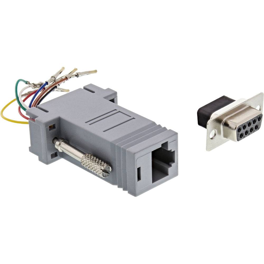 InLine® 68889B Adapter, 9pol Sub D Buchse an RJ45 Buchse