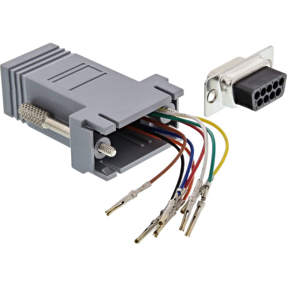 InLine® 68889B Adapter, 9pol Sub D Buchse an RJ45 Buchse