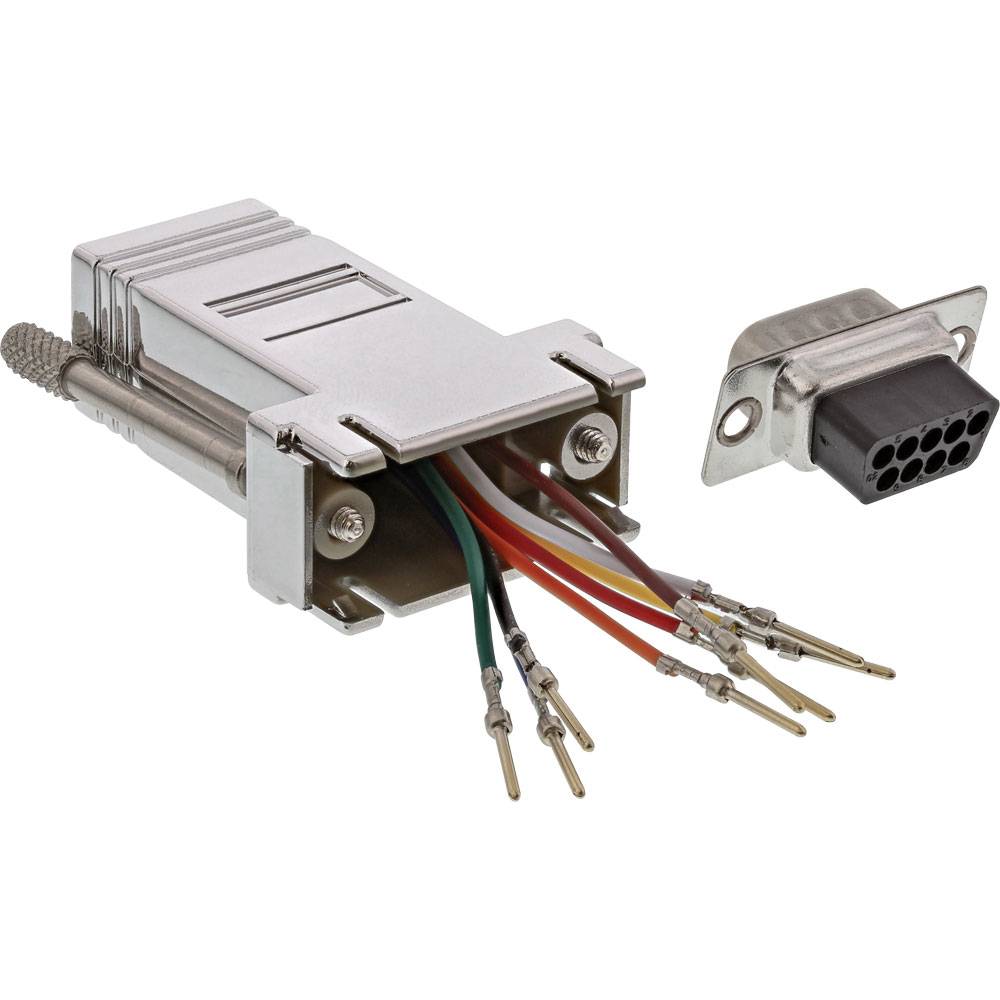 InLine® 68889M Adapter, 9pol Sub D Stecker an RJ45 Buchse, metallisiert