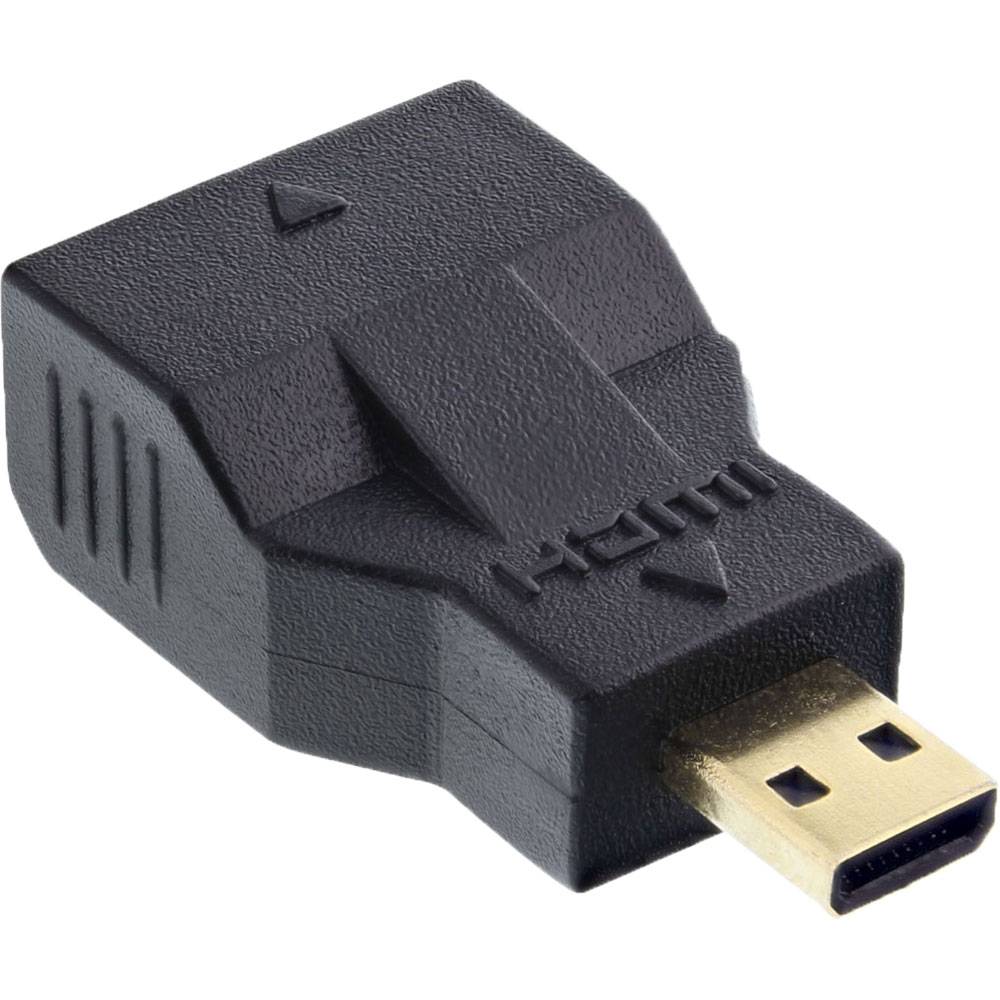 InLine® 17690C HDMI Adapter, Mini HDMI C Buchse auf Micro HDMI D Stecker, 4K2K kompatibel, e Kontakte