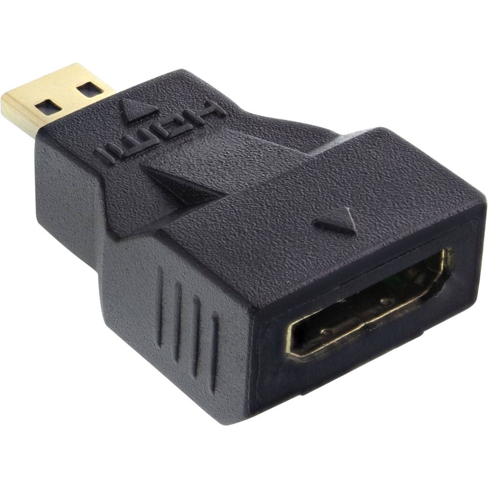 InLine® 17690C HDMI Adapter, Mini HDMI C Buchse auf Micro HDMI D Stecker, 4K2K kompatibel, e Kontakte