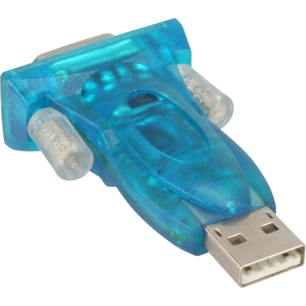 InLine® 33304A USB zu Seriell Adapter, Stecker A an 9pol Sub D Stecker, mit USB Verlängerung 0,8m
