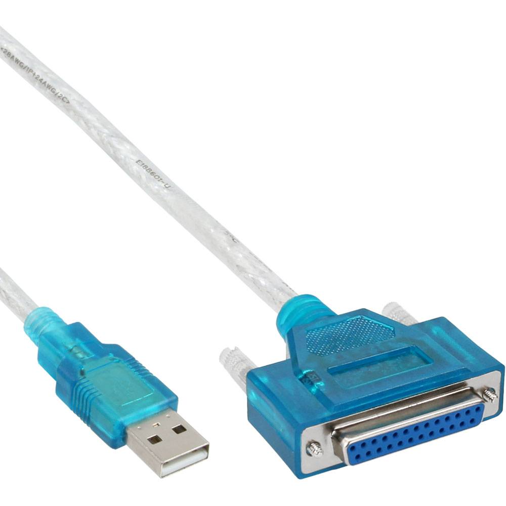 InLine® 33397I USB zu 25pol parallel, Drucker-Adapterkabel