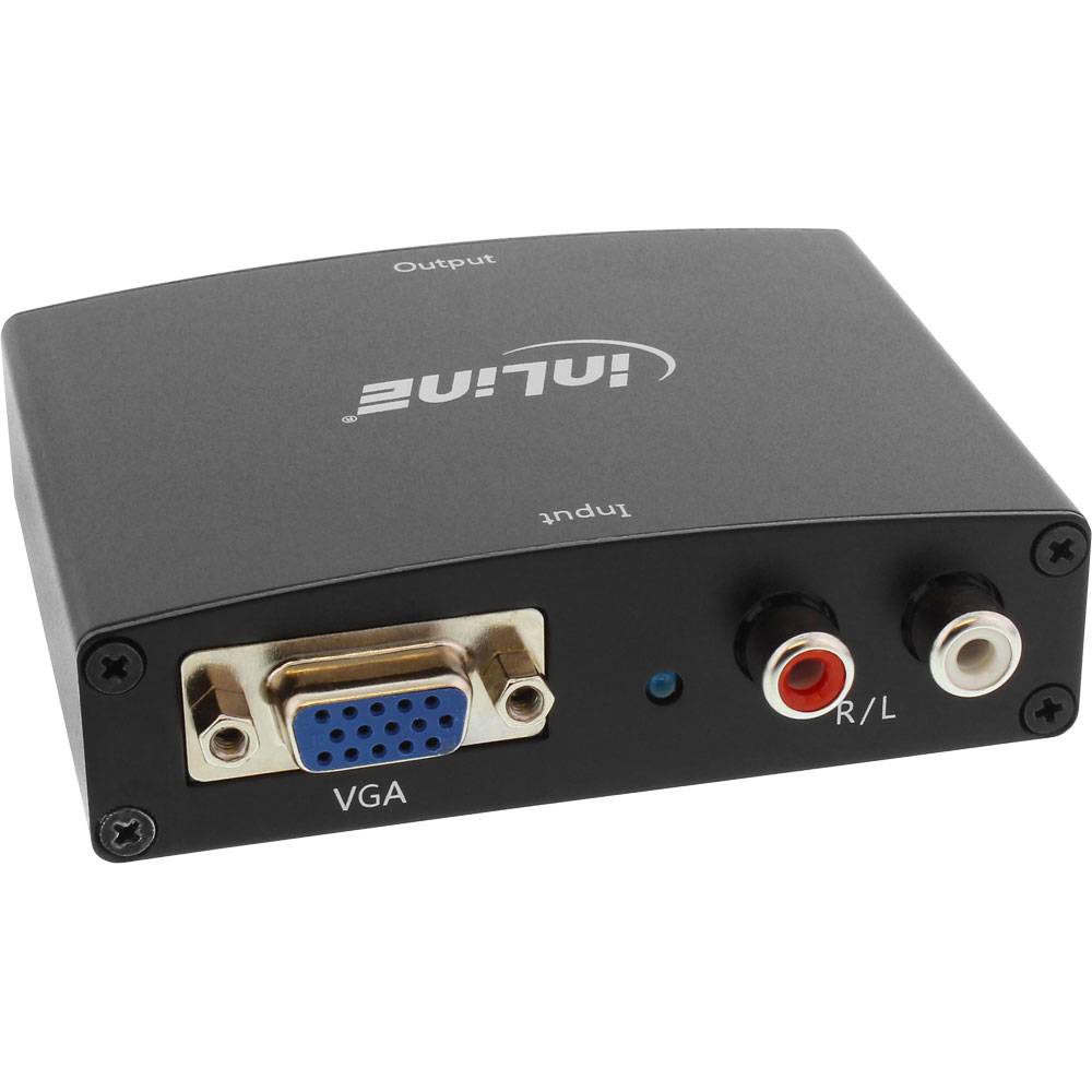 InLine® 65004 Konverter VGA+Audio zu HDMI, Eingang VGA und Cinch Audio Stereo, Ausgang HDMI