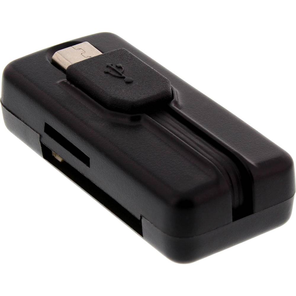 InLine® 66776 OTG Card Reader Dual Flex, für SD und microSD, mit USB Buchse und 2 Kartenslots