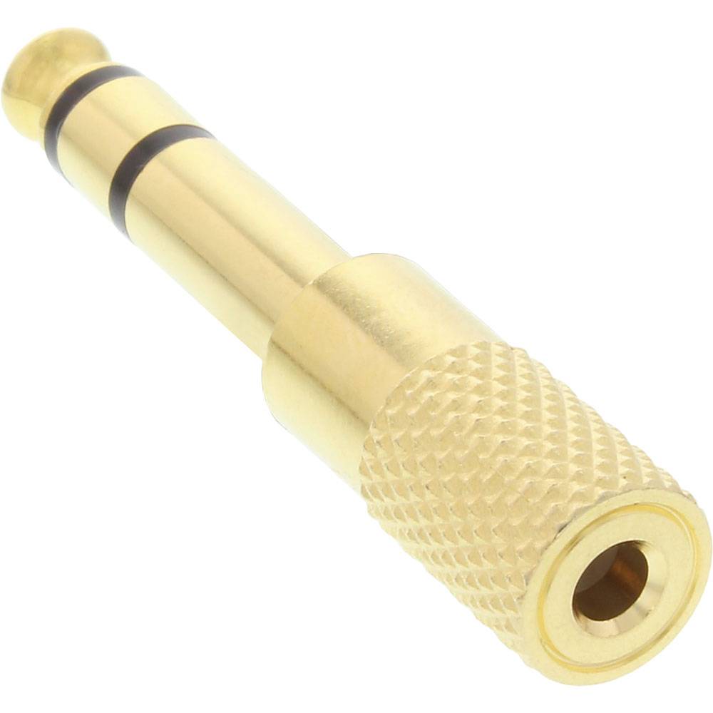 InLine® 99305P Audio Adapter, 6,3mm Klinke Stecker an 3,5mm Klinke Buchse, Stereo, gold