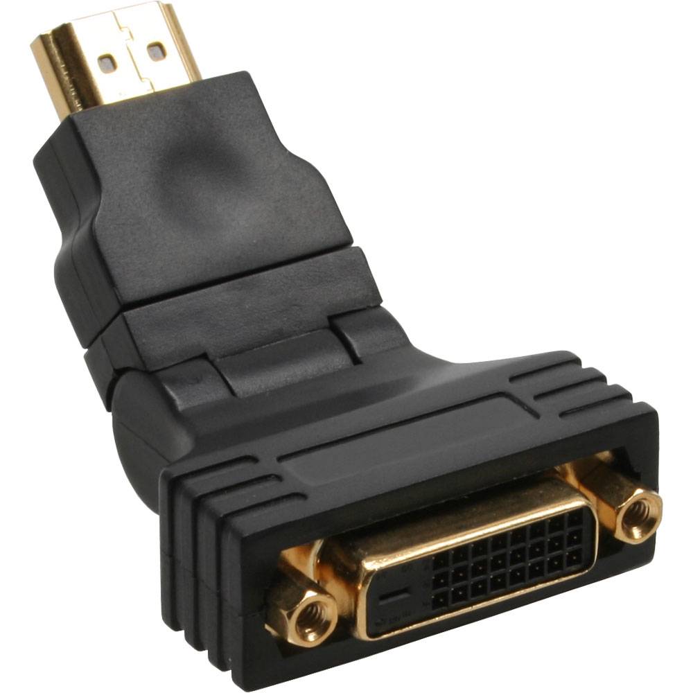 InLine® 17670W HDMI-DVI Adapter, 19pol St auf 24+1 Bu, mit 180° Winkel, e Kontakte