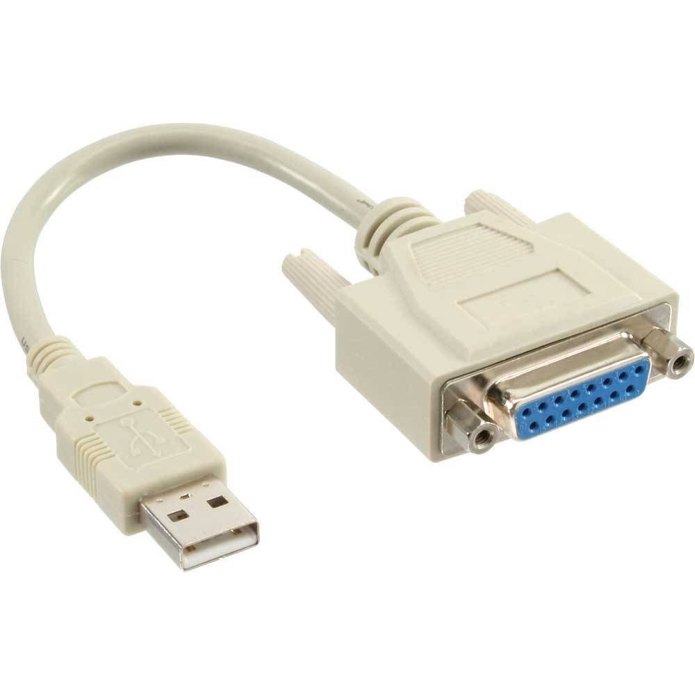 InLine® 33101 USB Adapter Kabel, USB Stecker A auf 15pol Buchse