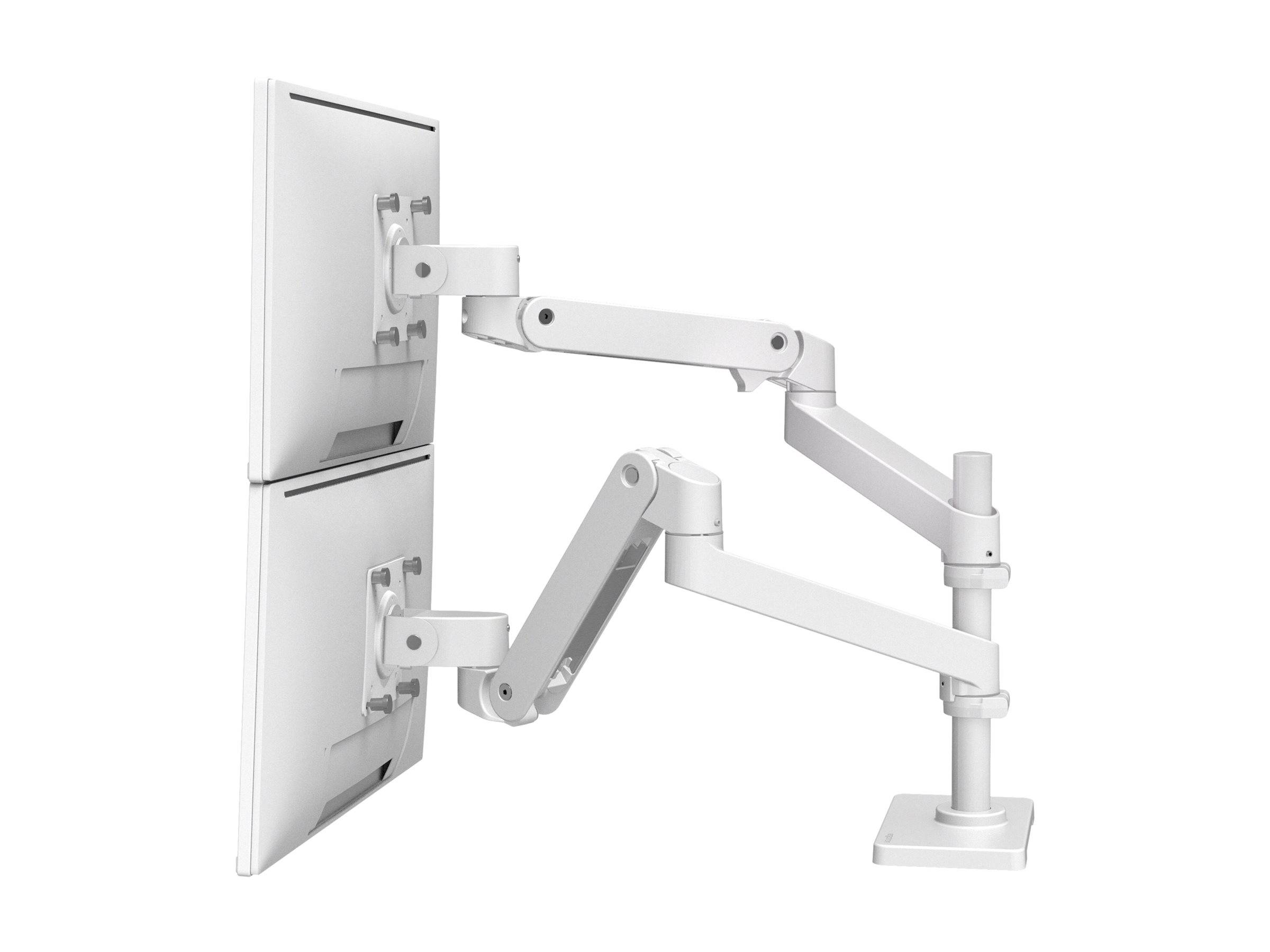 Ergotron LX Pro - Befestigungskit (Doppelarm) - für 2 LCD-Displays - Aluminium - weiß - Bildschirmgröße: bis zu 61 cm (bis zu 24 Zoll)