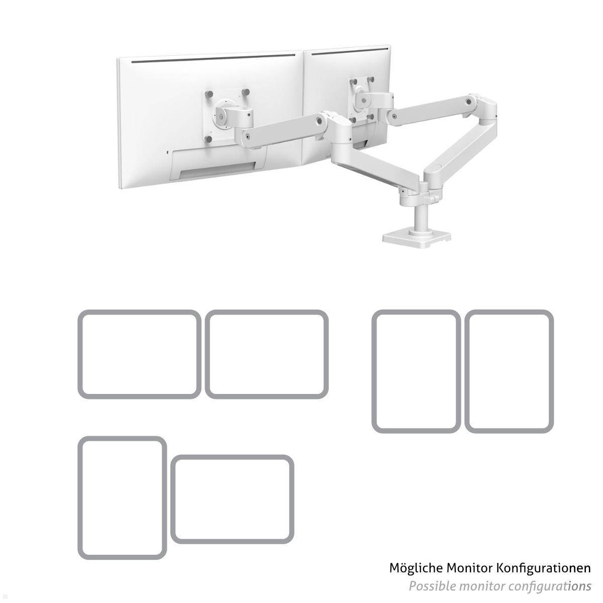 Ergotron LX Pro Dual Monitorhalter bis 27 Zoll side by side (45-686-290), weiß