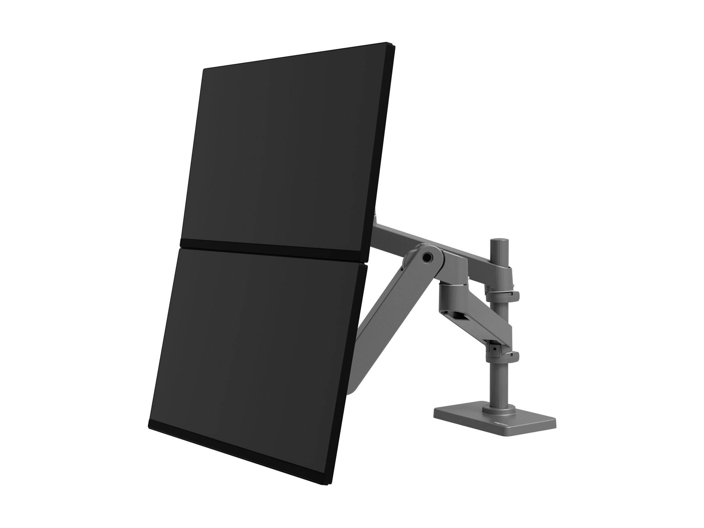 ergotron Monitor-Halterung LX Pro Dual Stacking 45-690-293 dunkelgrau für 2 Monitore, Tischbohrung, Tischklemme