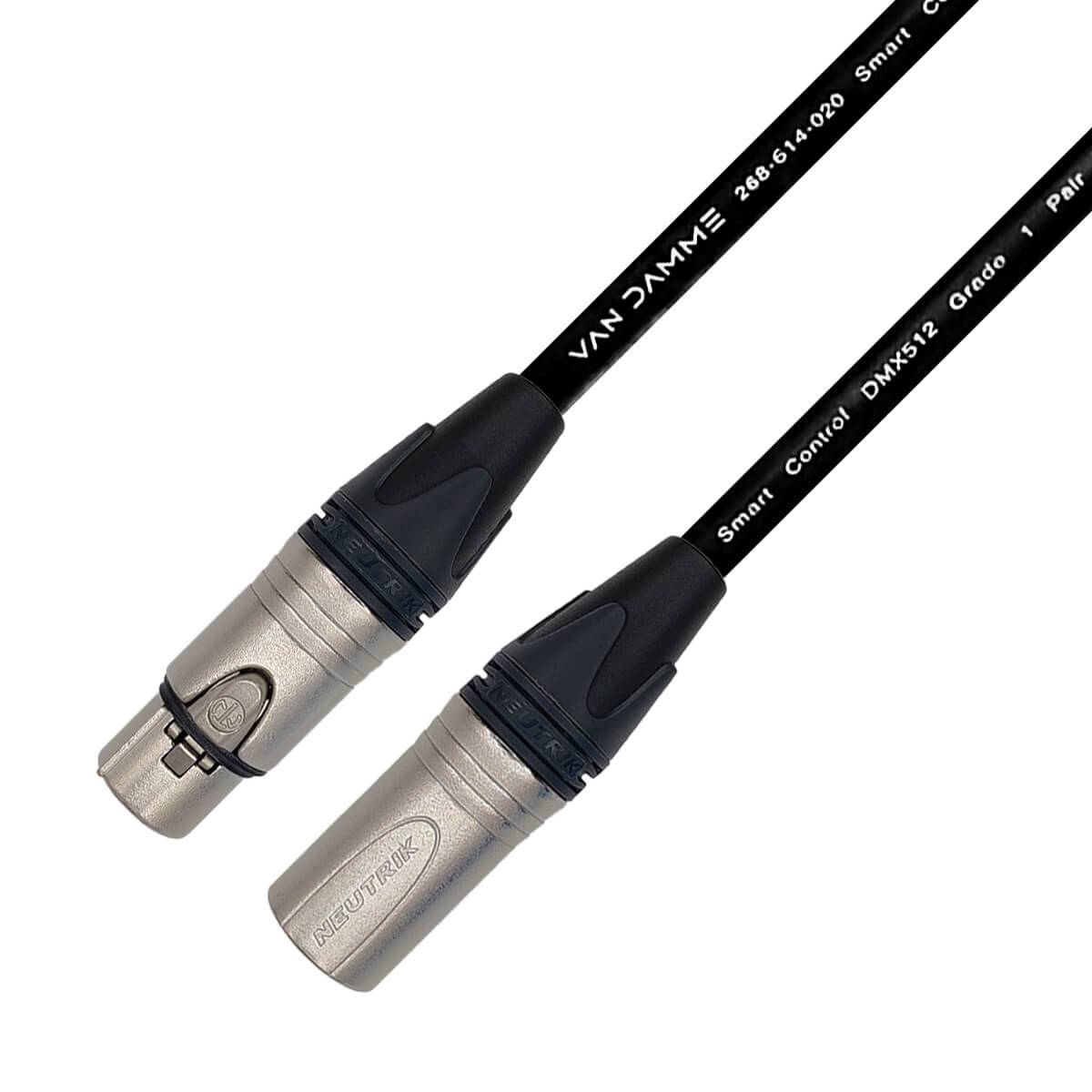 Van Damme Smart Control 1 Pair DMX Kabel & Steuerkabel 3 Pol XLR-Kabel (Neutrik XLR-m / XLR-f) 2m Schwarz