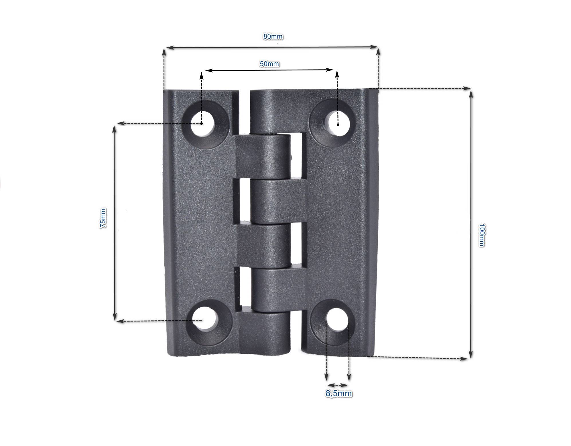Scharnier 100x80mm Kunststoff