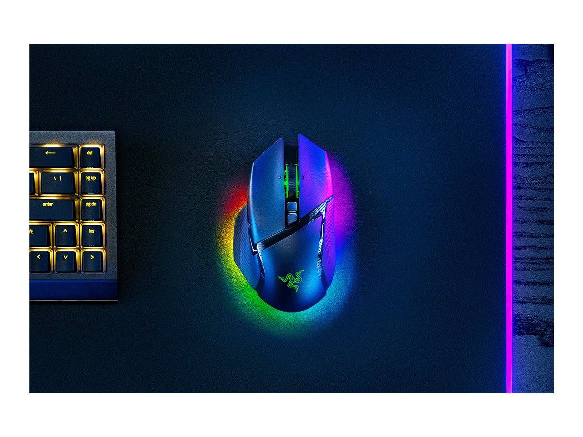 Razer Basilisk V3 pro 35K - Maus - ergonomisch - Für Rechtshänder - optisch - 11 Tasten - kabellos, kabelgebunden - Blue