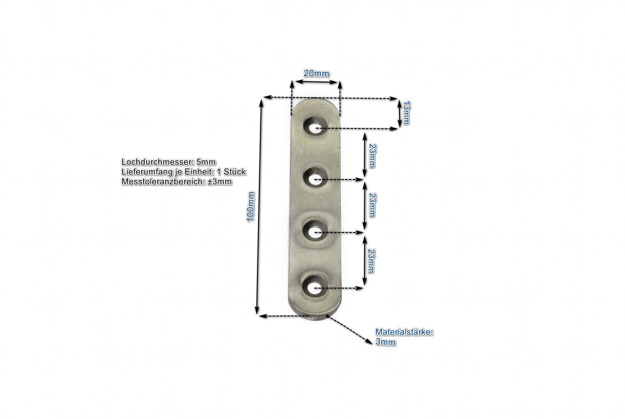 Edelstahl Verbinder 100x20mm Flachverbinder Lochplatte Platte Beschlag