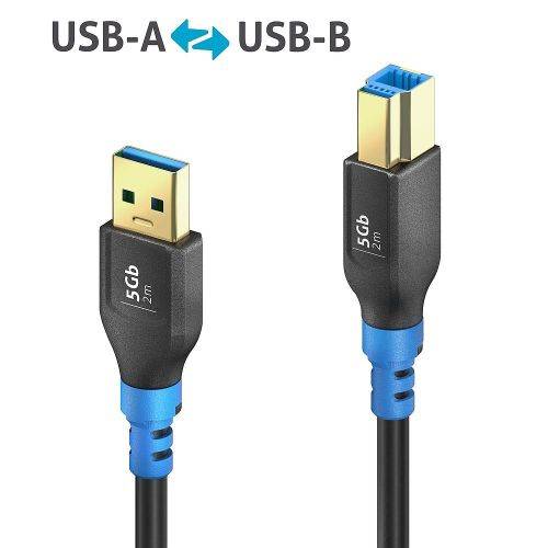 PureLink FlexInstall USB 3.2 Gen 1 Kabel, USB St.A/St.B, schwarz, 2,0 m
