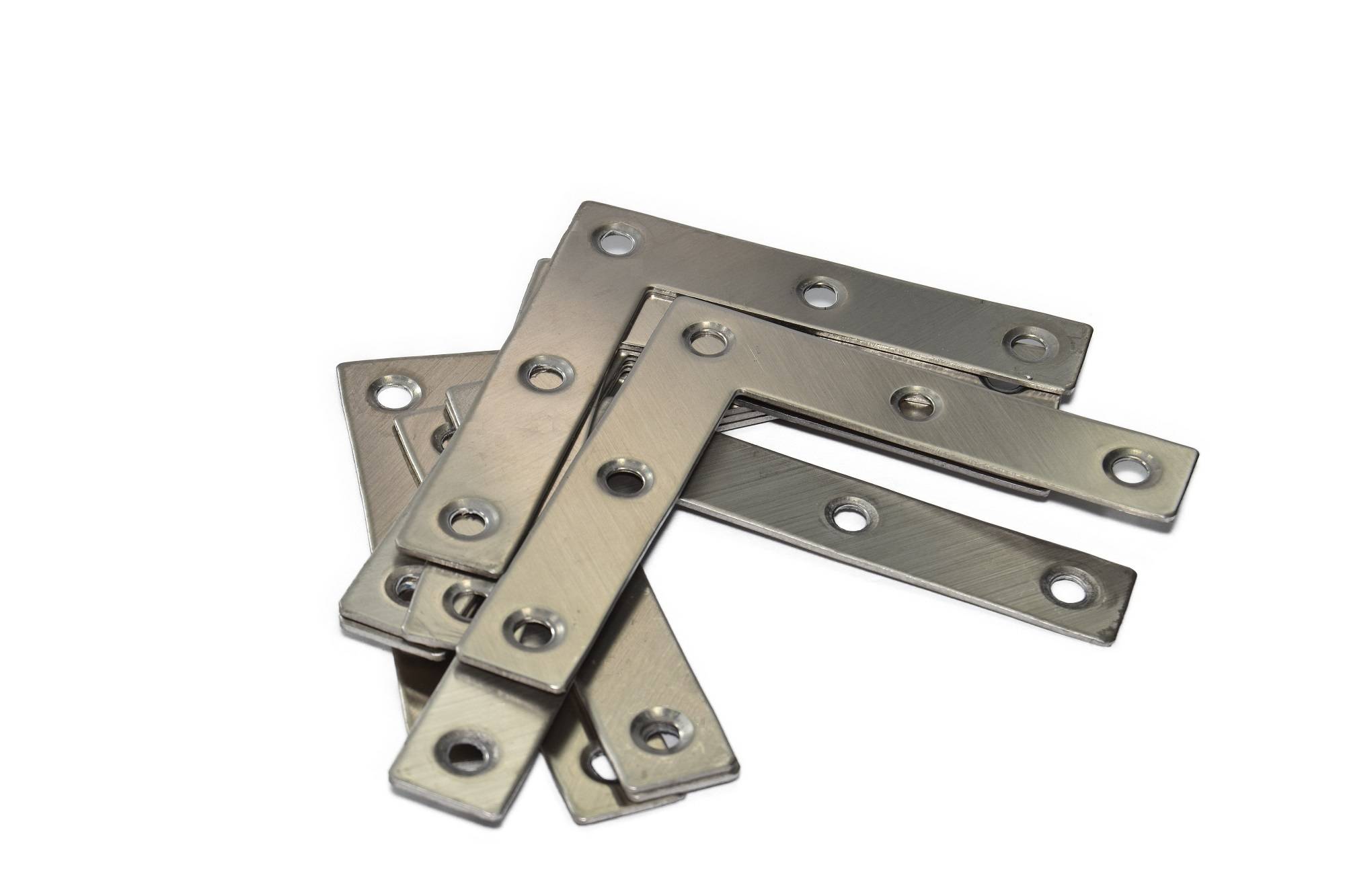 Edelstahl L-Verbinder 80x80x16mm (VE 10 Stück) Flachverbinder Lochplatte Platte Beschlag Möbelbefestigung