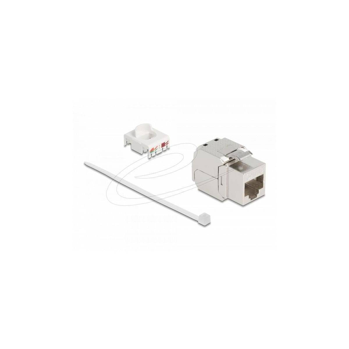 Delock Keystone Modul Kabel HDMI Buchse zu Buchse 8K 60 Hz 20 cm weiß