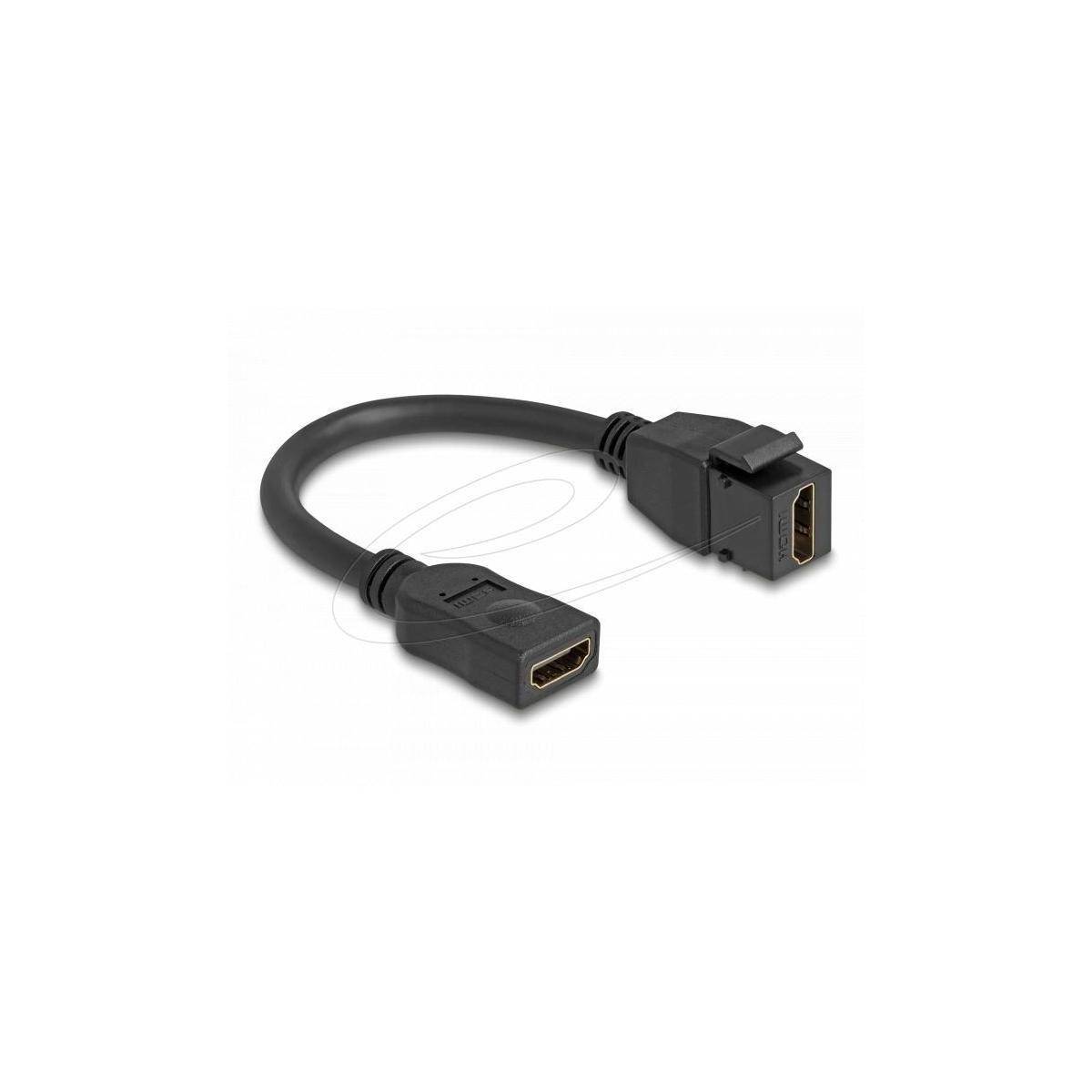 Delock Keystone Modul Kabel HDMI Buchse zu Buchse 8K 60 Hz 20 cm schwarz