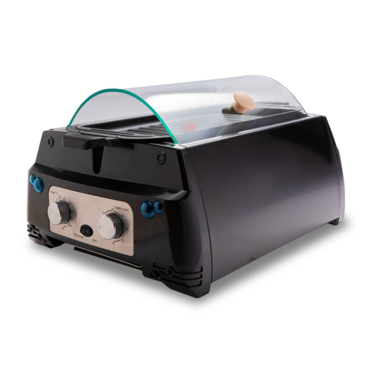 Livington Rotisserie Chef - schwarz - Indoorgrill, Drehgrill & Tischgrill - Drehspieß für Hähnchen - Elektrogrill - Automatische Abschaltfunktion