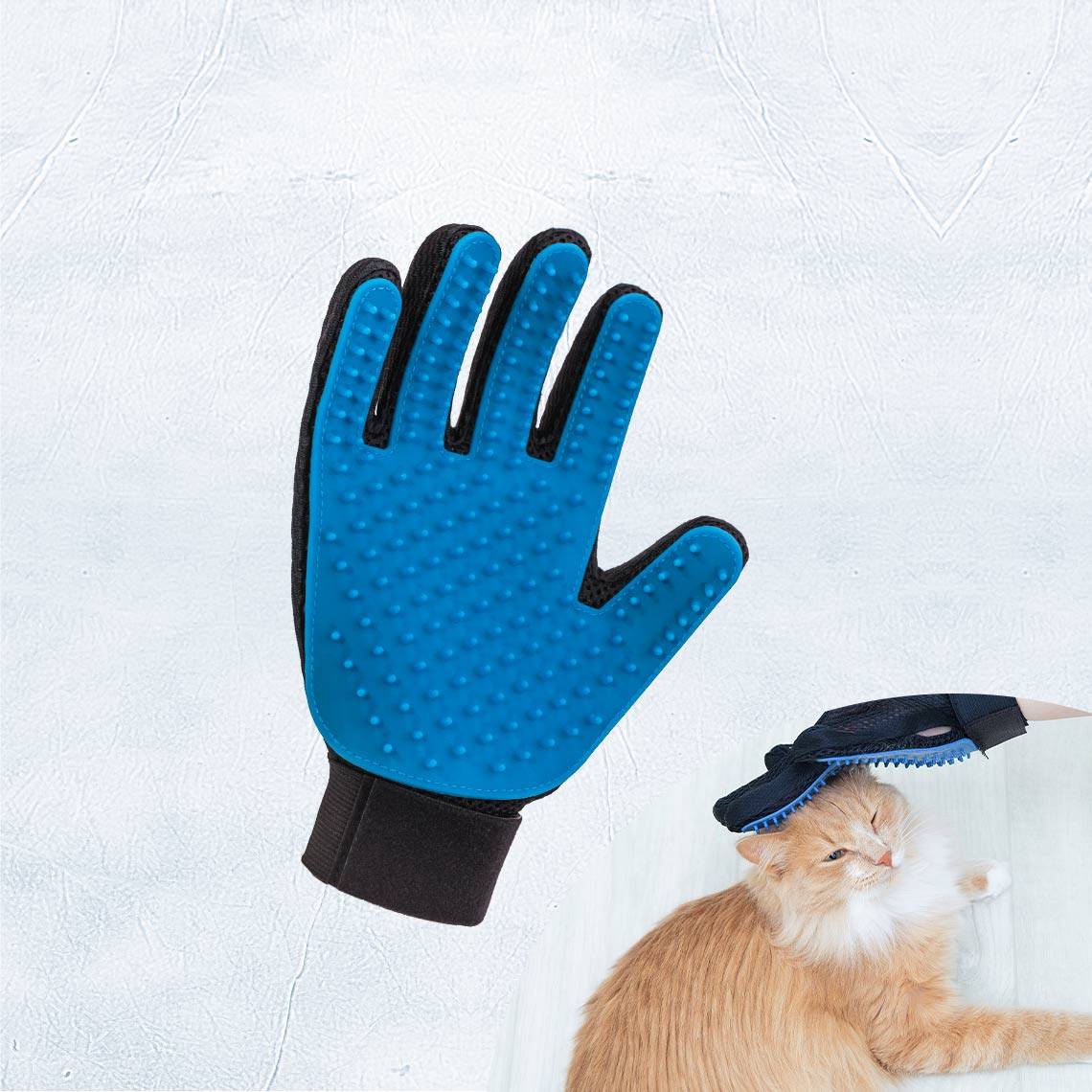True Touch - Fellpflegehandschuh - Katzenbürste - Hundebürste - Tierhaare - Fellpflege Handschuh - Sanfte Tierhaarentfernung - Massage für Katzen