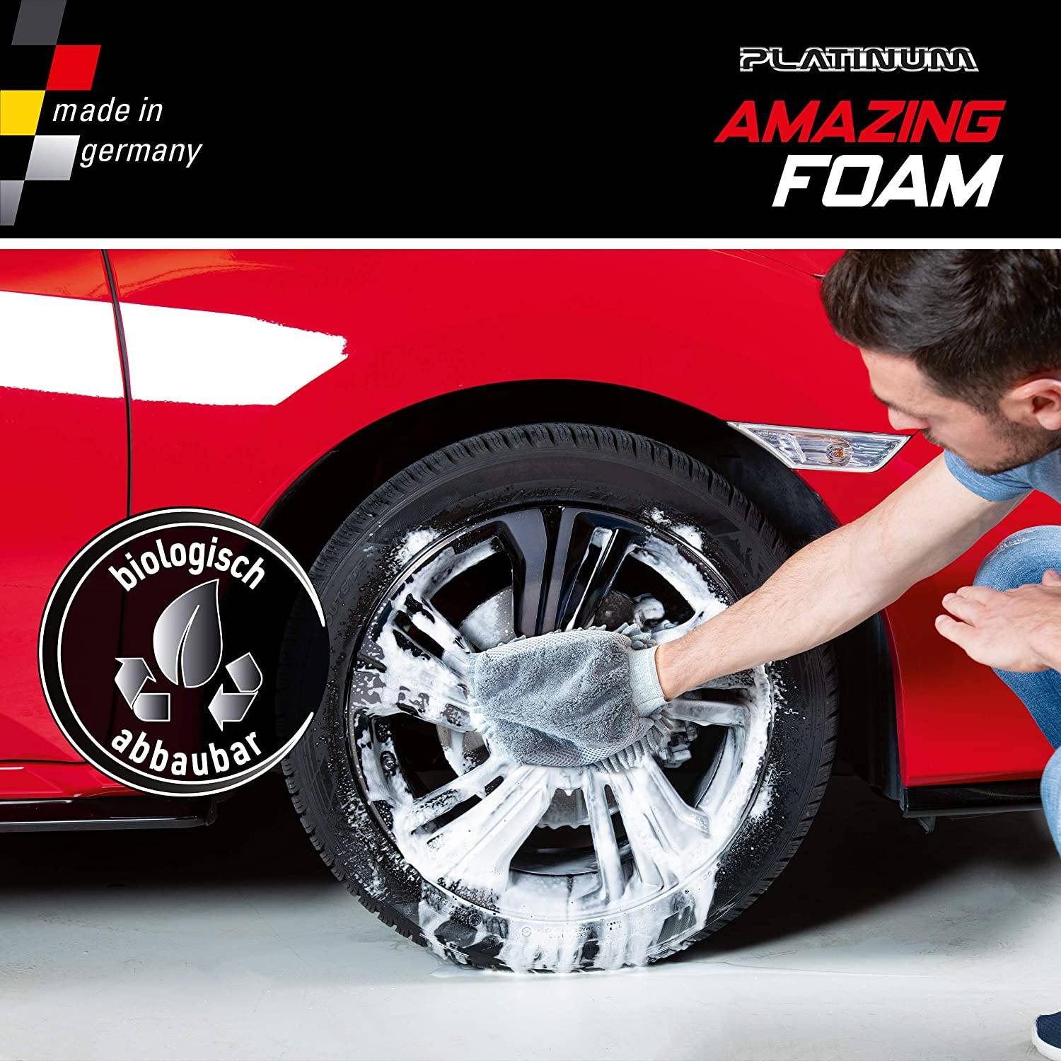 Platinum Amazing Foam 3 Liter Nachfüllkanister – Autoreiniger und Autopflege – entfernt hartnäckigen Schmutz und sorgt für Glanz – auch als C