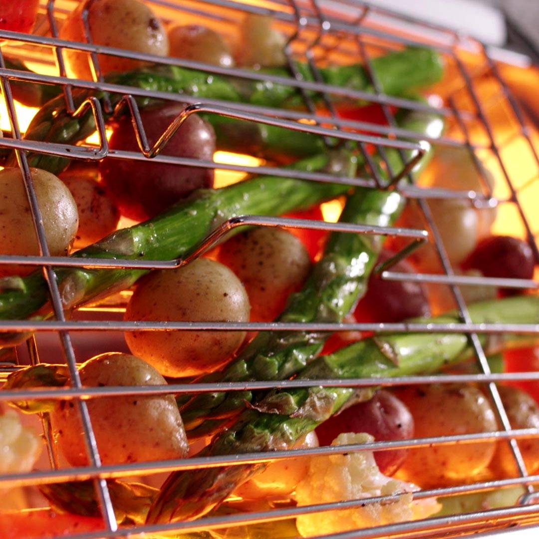 Livington Rotisserie Chef - Zubehör-Set - Grillgitter, praktischer Drehkorb & Schaschlikset - Zubehör für Livington Rotisserie Chef Indoor Dreh-