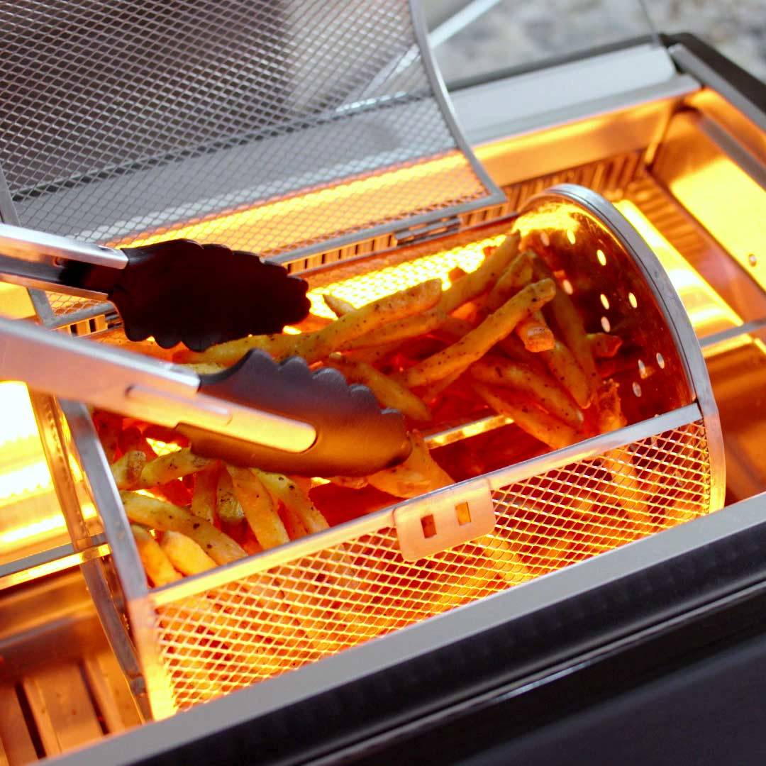 Livington Rotisserie Chef - Zubehör-Set - Grillgitter, praktischer Drehkorb & Schaschlikset - Zubehör für Livington Rotisserie Chef Indoor Dreh-