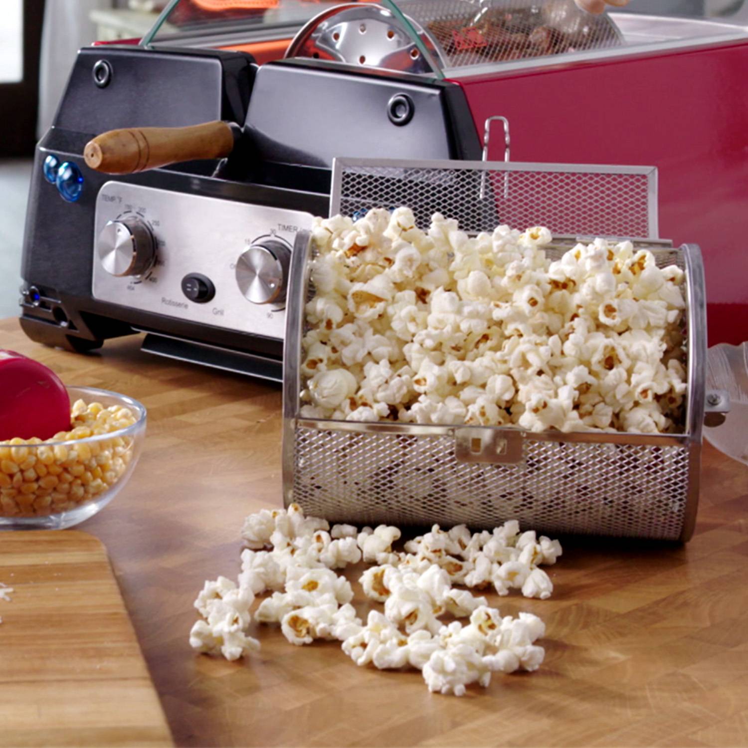 Livington Rotisserie Chef - Zubehör-Set - Grillgitter, praktischer Drehkorb & Schaschlikset - Zubehör für Livington Rotisserie Chef Indoor Dreh-