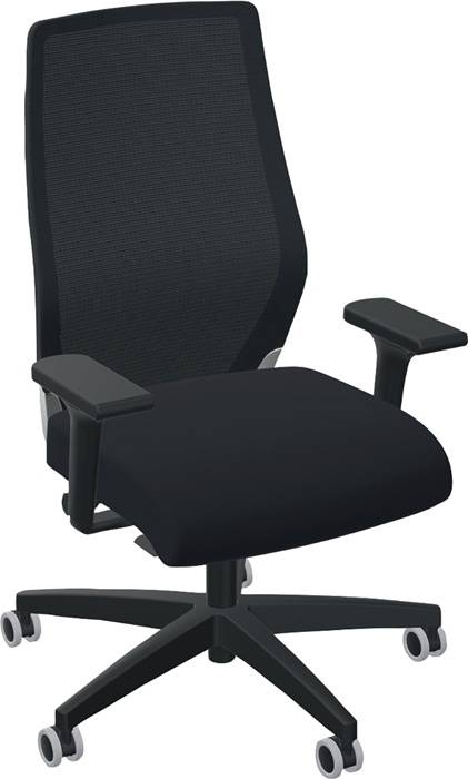 Bürodrehstuhl m.Synchrontechnik grau tonal 400-520mm m.Armlehnen Trgf.110kg ZÜCO