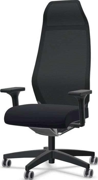 Bürodrehstuhl m.Synchrontechnik schwarz tonal 400-520mm m.Armlehnen Nackenstütze