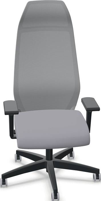 Bürodrehstuhl m.Synchrontechnik grau tonal 400-520mm m.Armlehnen u.Nackenstütze