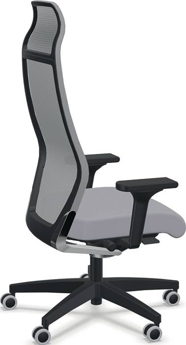 Bürodrehstuhl m.Synchrontechnik grau tonal 400-520mm m.Armlehnen u.Nackenstütze