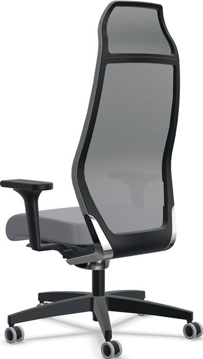 Bürodrehstuhl m.Synchrontechnik grau tonal 400-520mm m.Armlehnen u.Nackenstütze