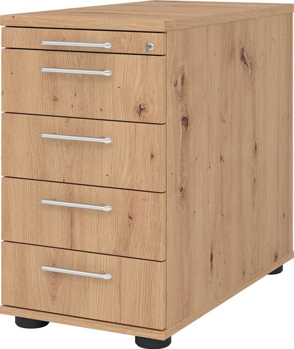 Standcontainer Belo H720-760xB428xT800mm Asteichedekor 4 Schubalden HAMMERBACHER